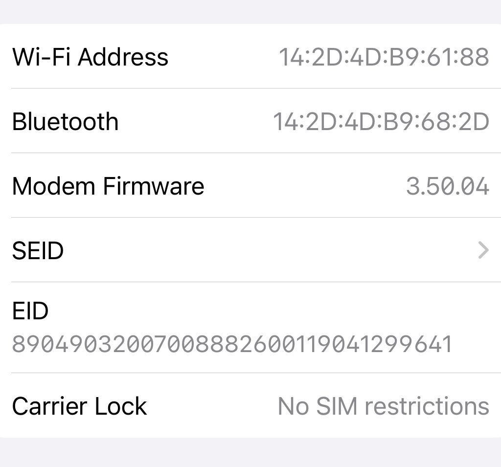 Factory Unlocked iPhone Check in settings